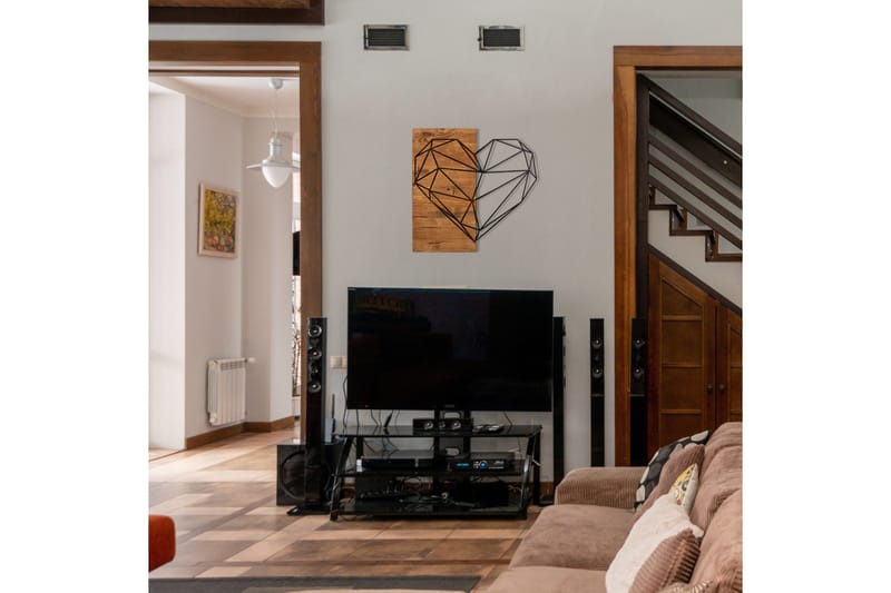 Heart Väggdekor - Svart/Valnöt - Inredning & dekor - Väggdekor - Skyltar - Plåtskylt