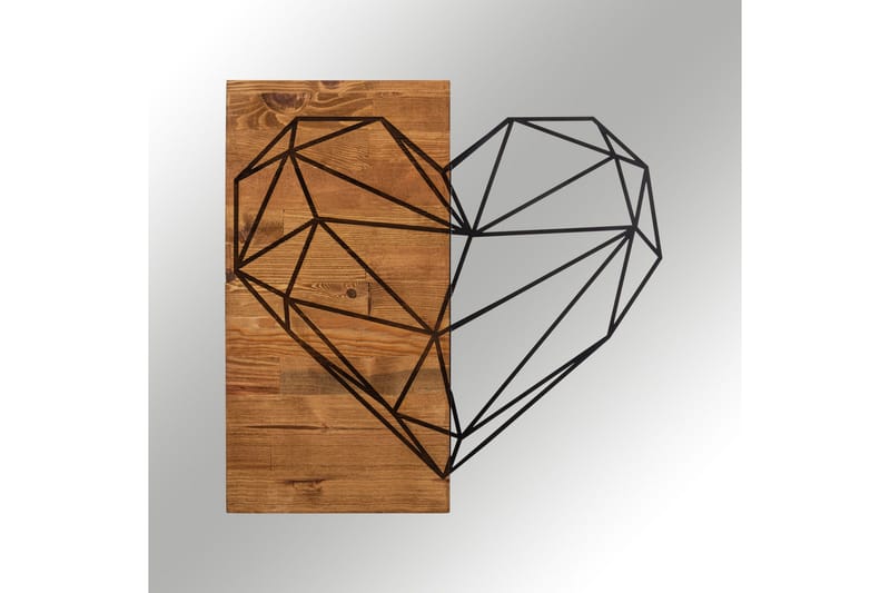 Heart Väggdekor - Svart/Valnöt - Inredning & dekor - Väggdekor - Skyltar - Plåtskylt