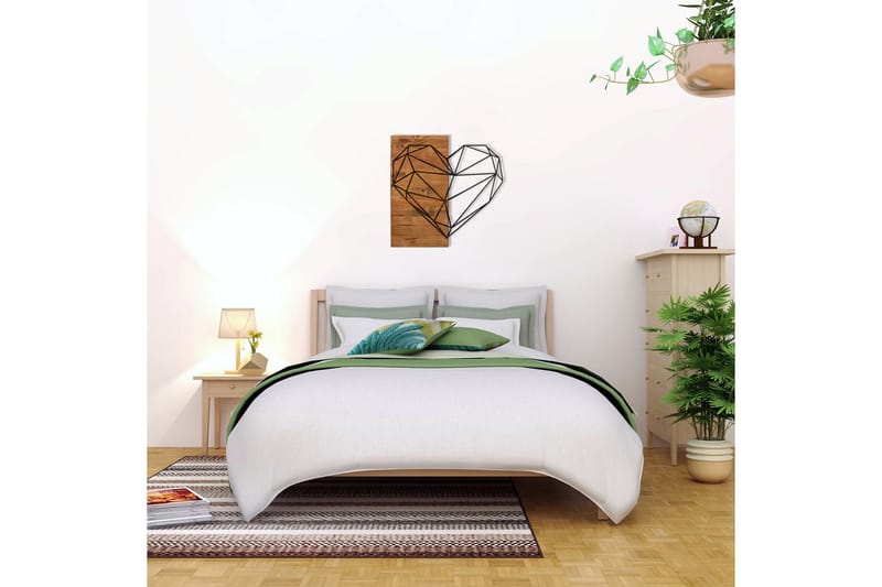 Heart Väggdekor - Svart/Valnöt - Inredning & dekor - Väggdekor - Skyltar - Plåtskylt