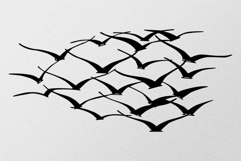 Herd Of Birds Väggdekor - Svart - Inredning & dekor - Väggdekor - Skyltar - Plåtskylt