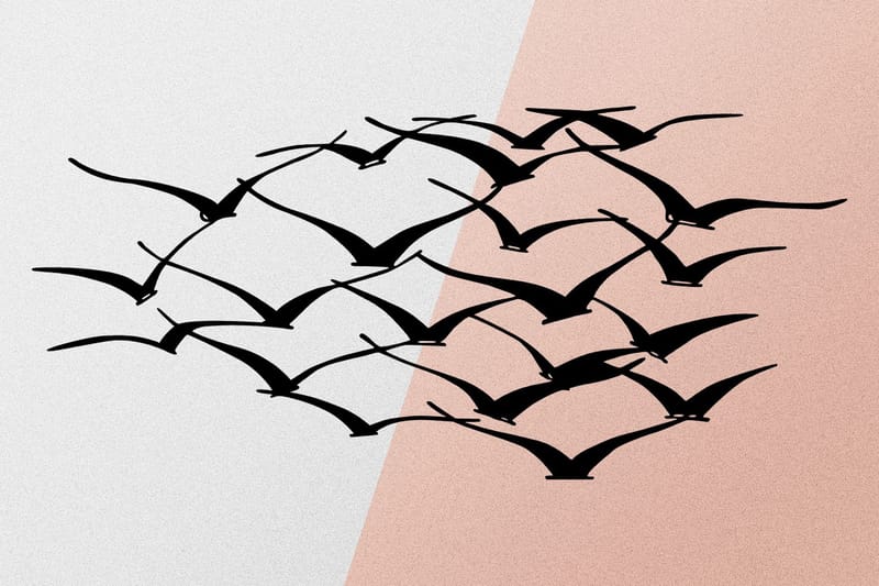 Herd Of Birds Väggdekor - Svart - Inredning & dekor - Väggdekor - Skyltar - Plåtskylt