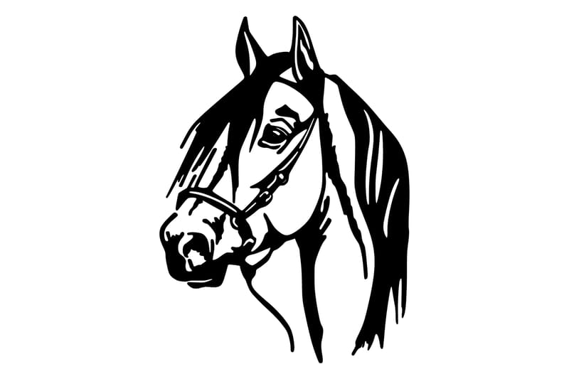 HORSE HEAD Väggdekor Svart - Inredning & dekor - Väggdekor - Skyltar - Plåtskylt