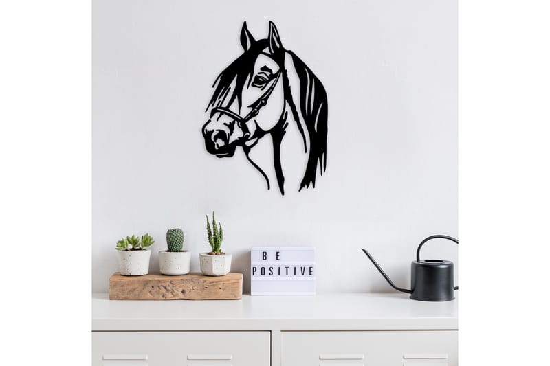 Horse Head Väggdekor - Svart - Inredning & dekor - Väggdekor - Skyltar - Plåtskylt