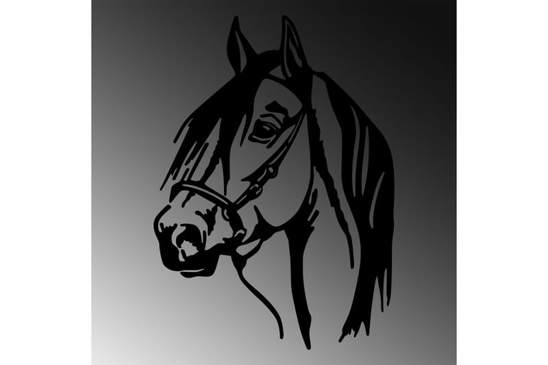 Horse Head Väggdekor - Svart - Inredning & dekor - Väggdekor - Skyltar - Plåtskylt