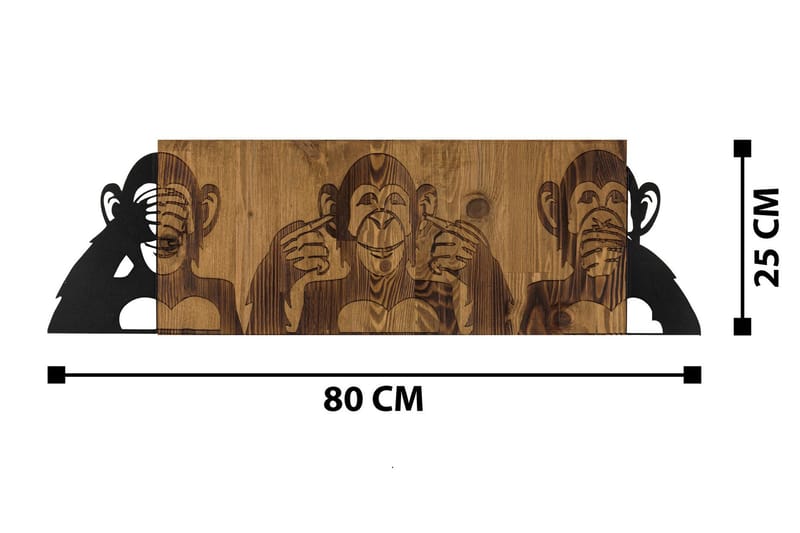 I didn't see I didn't hear I don't know Väggdekor - Svart/Valnöt - Inredning & dekor - Väggdekor - Skyltar - Plåtskylt