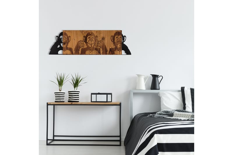 I didn't see I didn't hear I don't know Väggdekor - Svart/Valnöt - Inredning & dekor - Väggdekor - Skyltar - Plåtskylt