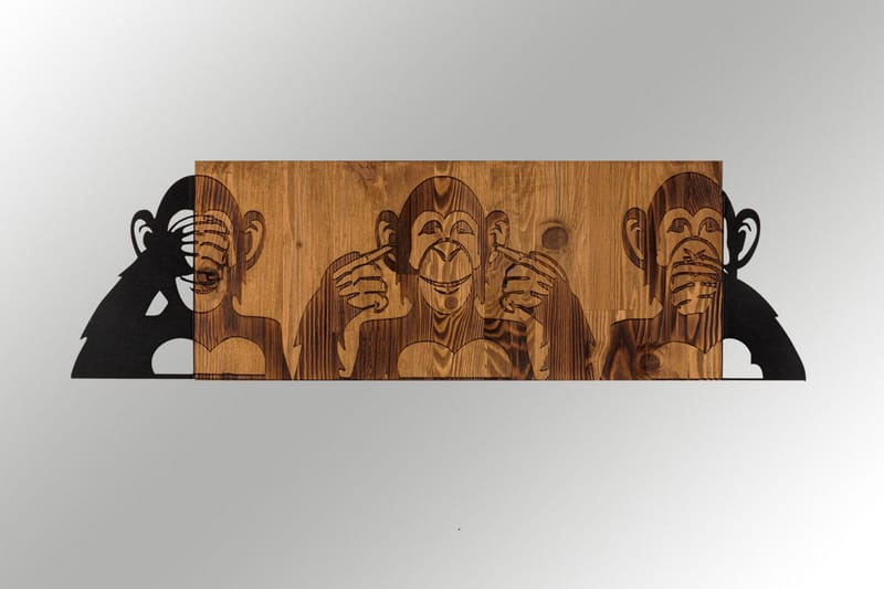 I didn't see I didn't hear I don't know Väggdekor - Svart/Valnöt - Inredning & dekor - Väggdekor - Skyltar - Plåtskylt