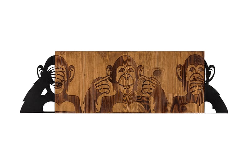 I didn't see I didn't hear I don't know Väggdekor, Svart/Valnöt