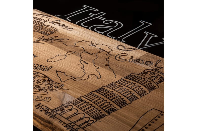 I Love You Italy Väggdekor - Svart/Valnöt - Inredning & dekor - Väggdekor - Skyltar - Plåtskylt