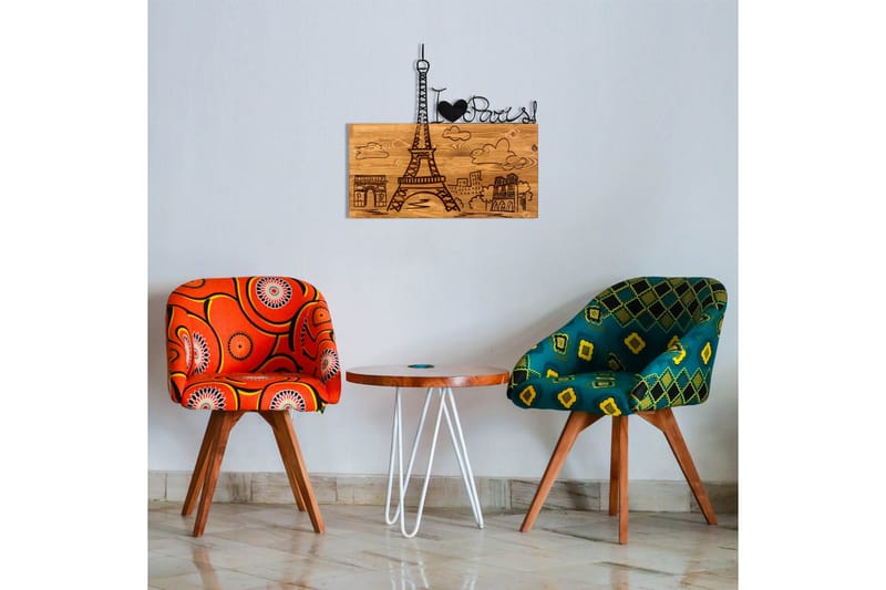 I Love You Paris Väggdekor - Svart/Valnöt - Inredning & dekor - Väggdekor - Skyltar - Plåtskylt