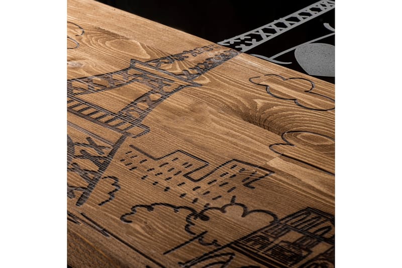 I Love You Paris Väggdekor - Svart/Valnöt - Inredning & dekor - Väggdekor - Skyltar - Plåtskylt