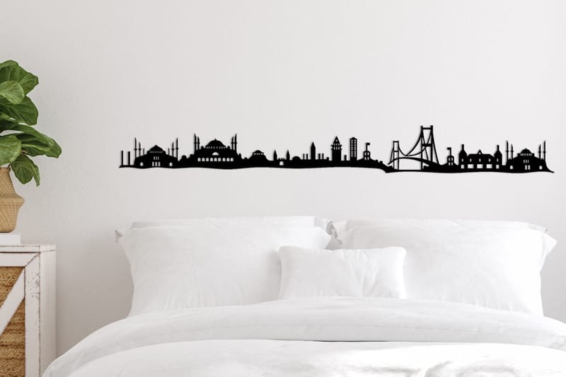 Istanbul Skyline Väggdekor, Svart