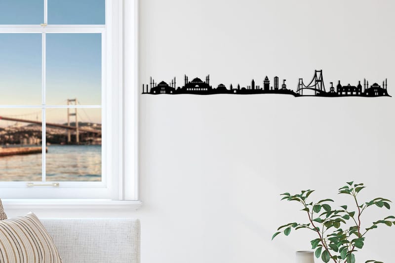 Istanbul Skyline Väggdekor - Svart - Inredning & dekor - Väggdekor - Skyltar - Plåtskylt