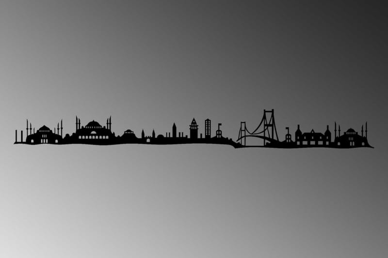 Istanbul Skyline Väggdekor - Svart - Inredning & dekor - Väggdekor - Skyltar - Plåtskylt