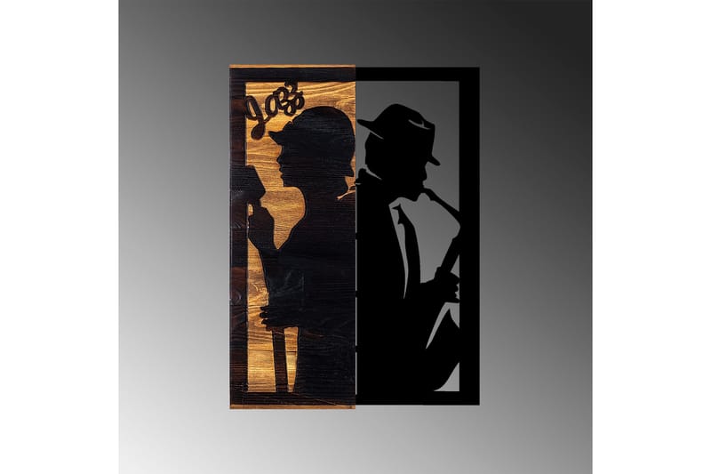 Jazz Väggdekor - Svart/Ljus Valnöt - Inredning & dekor - Väggdekor - Skyltar - Plåtskylt