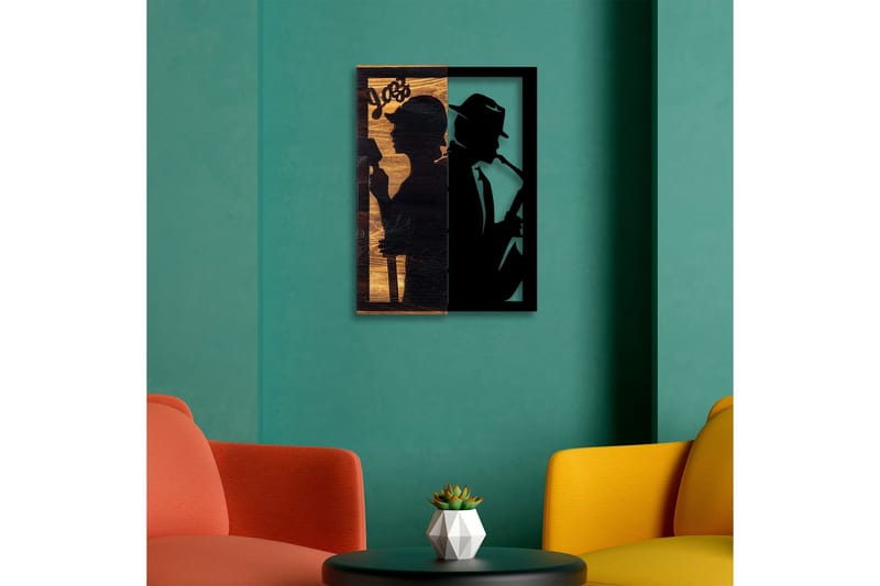 Jazz Väggdekor - Svart/Ljus Valnöt - Inredning & dekor - Väggdekor - Skyltar - Plåtskylt