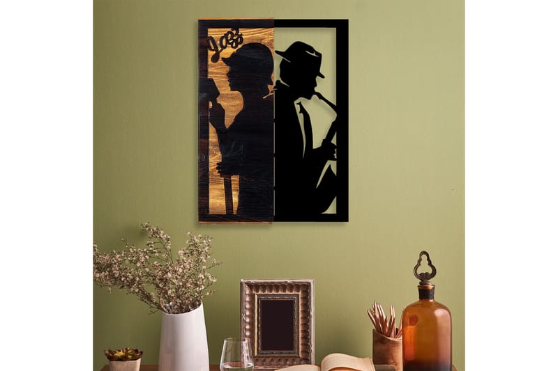 Jazz Väggdekor - Svart/Ljus Valnöt - Inredning & dekor - Väggdekor - Skyltar - Plåtskylt