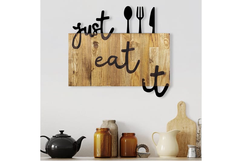 Just Eat It Väggdekor - Svart/Valnöt - Inredning & dekor - Väggdekor - Skyltar - Plåtskylt
