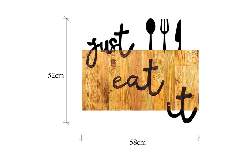 Just Eat It Väggdekor - Svart/Valnöt - Inredning & dekor - Väggdekor - Skyltar - Plåtskylt