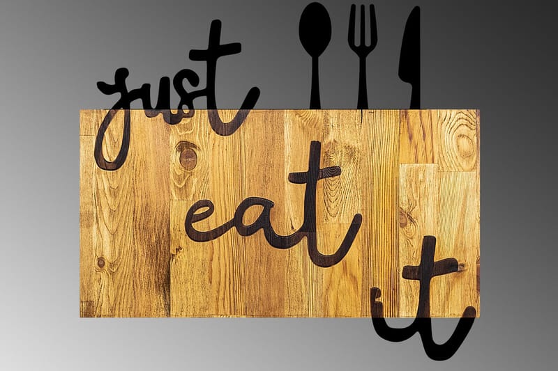 Just Eat It Väggdekor - Svart/Valnöt - Inredning & dekor - Väggdekor - Skyltar - Plåtskylt