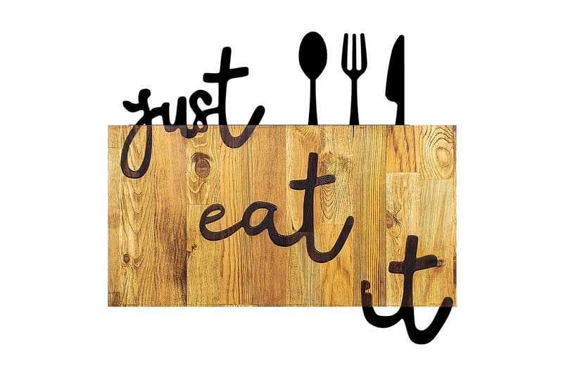 Just Eat It Väggdekor, Svart/Valnöt