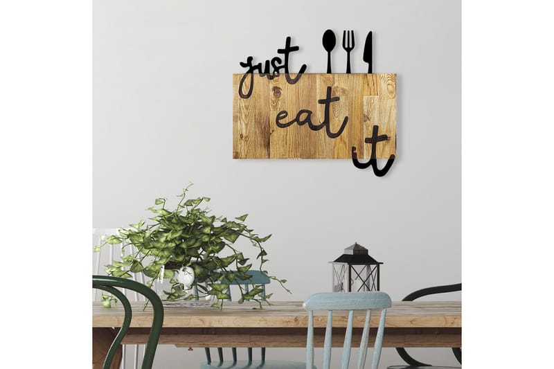 Just Eat It Väggdekor - Svart/Valnöt - Inredning & dekor - Väggdekor - Skyltar - Plåtskylt