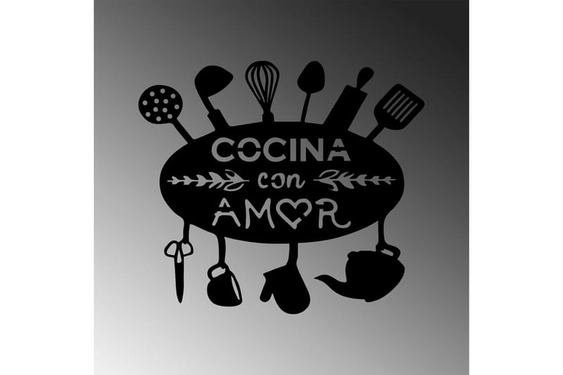 Kitchen With Love Väggdekor - Svart - Inredning & dekor - Väggdekor - Skyltar - Plåtskylt