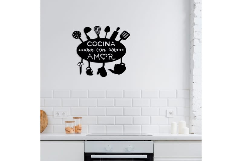 Kitchen With Love Väggdekor - Svart - Inredning & dekor - Väggdekor - Skyltar - Plåtskylt