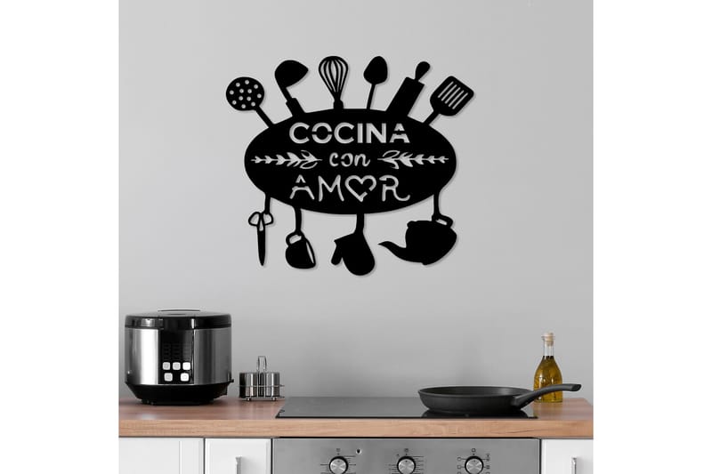Kitchen With Love Väggdekor - Svart - Inredning & dekor - Väggdekor - Skyltar - Plåtskylt