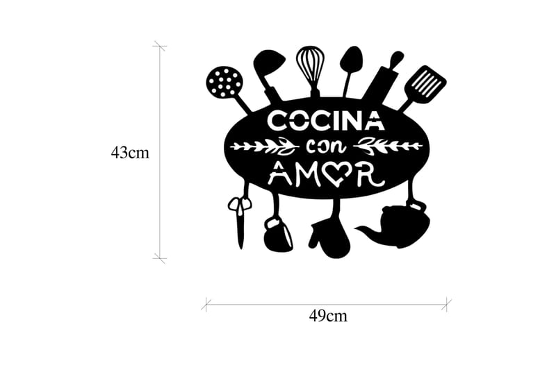 Kitchen With Love Väggdekor - Svart - Inredning & dekor - Väggdekor - Skyltar - Plåtskylt
