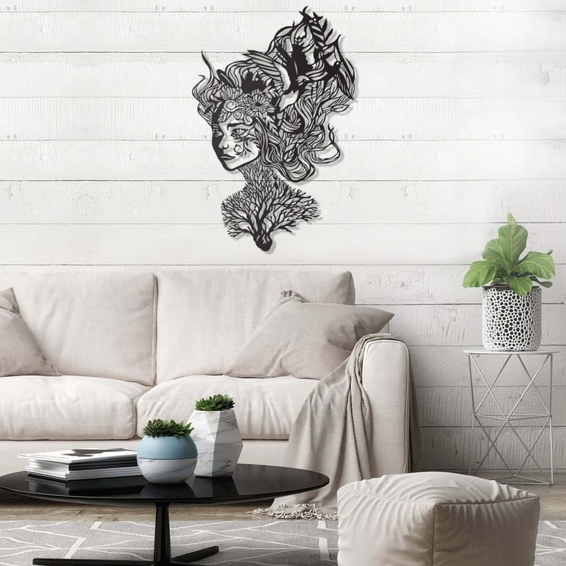 Kvinna Väggdekor - Svart - Inredning & dekor - Väggdekor - Skyltar - Plåtskylt