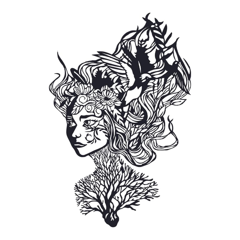 Kvinna Väggdekor, Svart