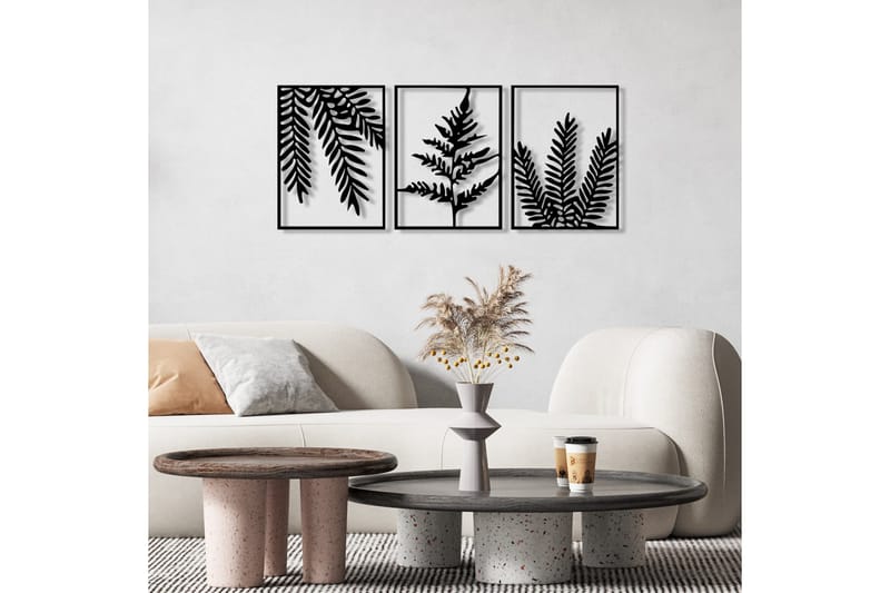 Leaf Pieces Väggdekor - Svart - Inredning & dekor - Väggdekor - Skyltar - Plåtskylt