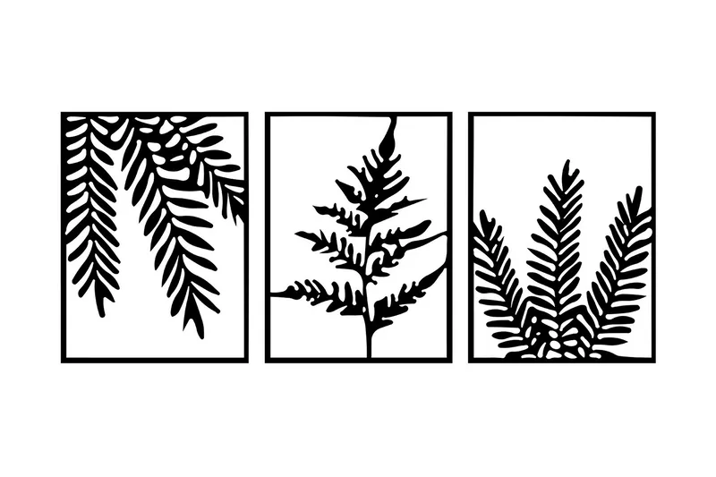 Leaf Pieces Väggdekor, Svart