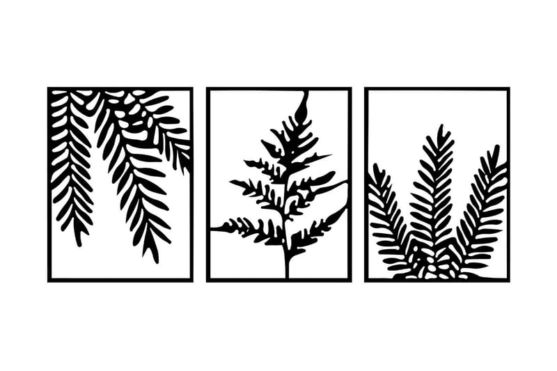 Leaf Pieces Väggdekor, Svart