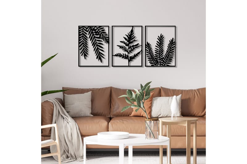 Leaf Pieces Väggdekor - Svart - Inredning & dekor - Väggdekor - Skyltar - Plåtskylt