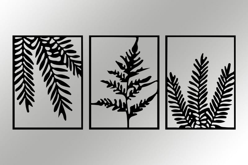 Leaf Pieces Väggdekor - Svart - Inredning & dekor - Väggdekor - Skyltar - Plåtskylt