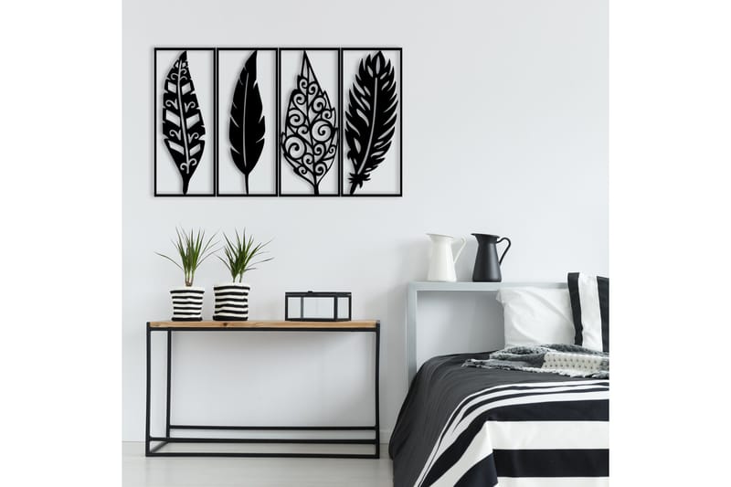 Leaves Väggdekor - Svart - Inredning & dekor - Väggdekor - Skyltar - Plåtskylt