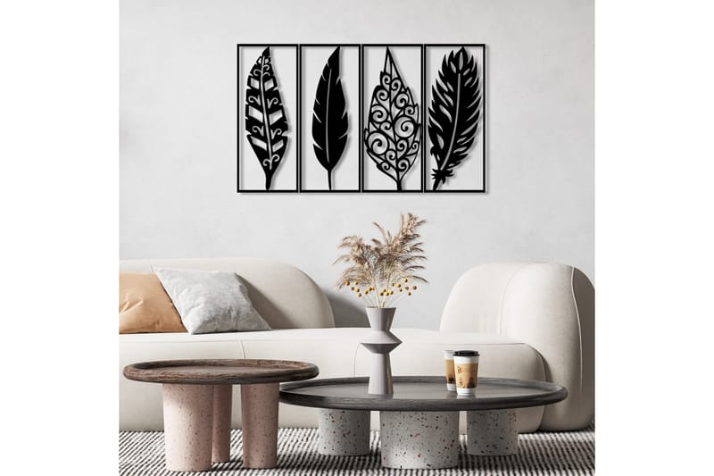 Leaves Väggdekor - Svart - Inredning & dekor - Väggdekor - Skyltar - Plåtskylt