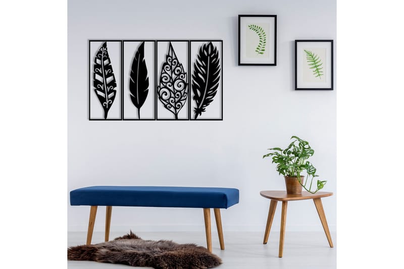 Leaves Väggdekor - Svart - Inredning & dekor - Väggdekor - Skyltar - Plåtskylt