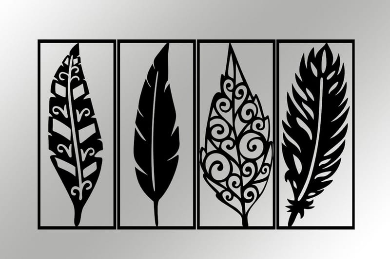Leaves Väggdekor - Svart - Inredning & dekor - Väggdekor - Skyltar - Plåtskylt