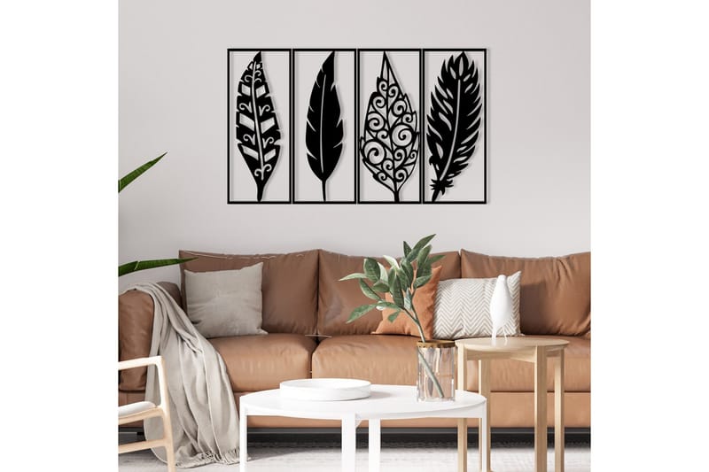 Leaves Väggdekor - Svart - Inredning & dekor - Väggdekor - Skyltar - Plåtskylt