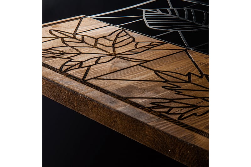 Leaves Väggdekor - Svart/Valnöt - Inredning & dekor - Väggdekor - Skyltar - Plåtskylt