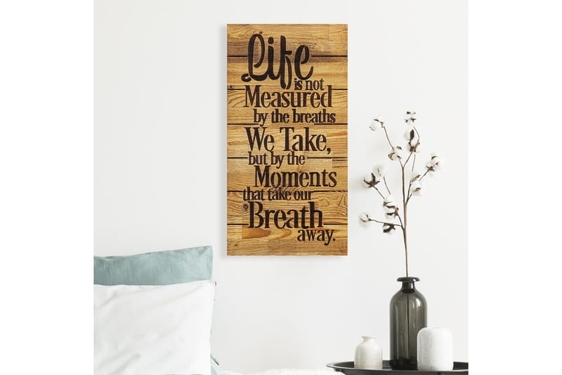 Life is Not Measured By Väggdekor - Svart/Valnöt - Inredning & dekor - Väggdekor - Skyltar - Plåtskylt