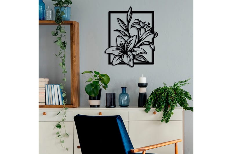 Lily Väggdekor - Svart - Inredning & dekor - Väggdekor - Skyltar - Plåtskylt