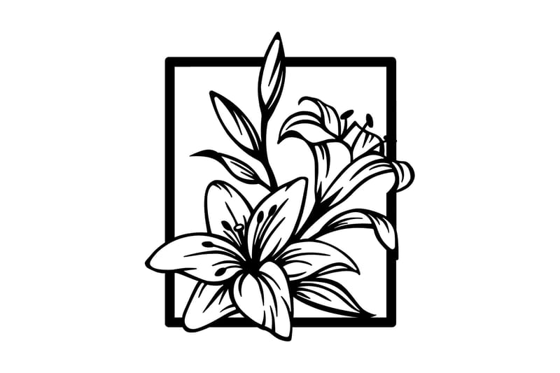 Lily Väggdekor, Svart