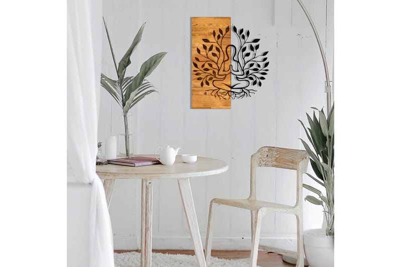 Lina Väggdekor - Svart/Valnöt - Inredning & dekor - Väggdekor - Skyltar - Plåtskylt