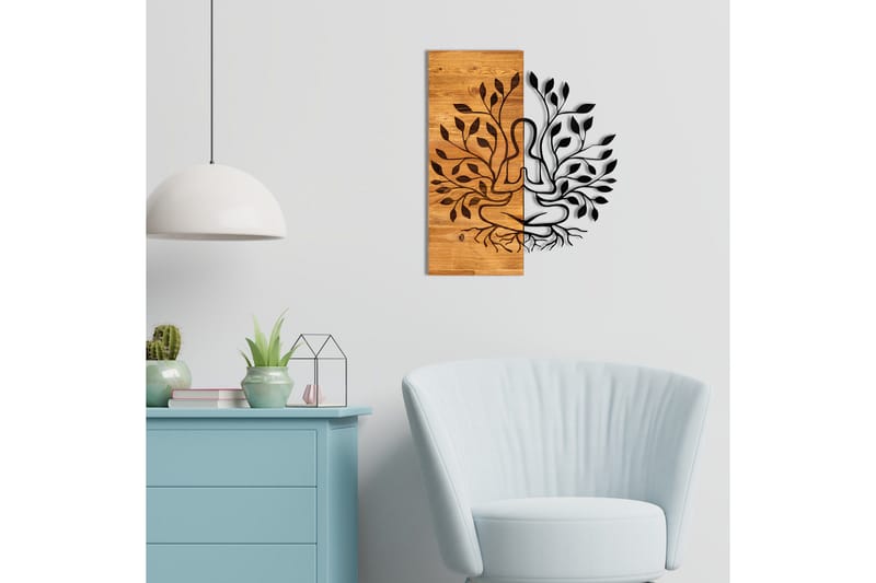 Lina Väggdekor - Svart/Valnöt - Inredning & dekor - Väggdekor - Skyltar - Plåtskylt