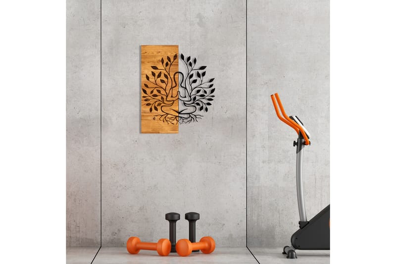 Lina Väggdekor - Svart/Valnöt - Inredning & dekor - Väggdekor - Skyltar - Plåtskylt