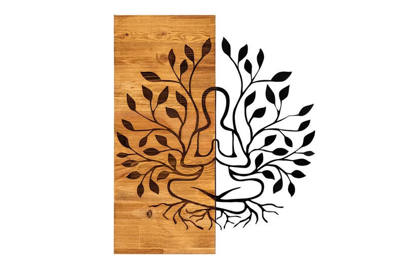 Lina Väggdekor, Svart/Valnöt